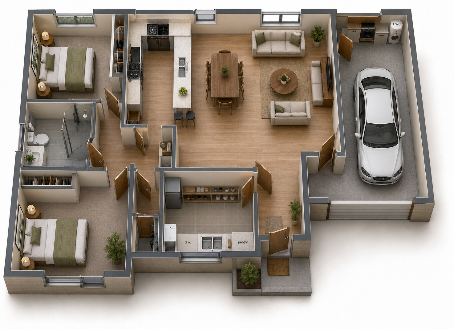 Foxton house interior render