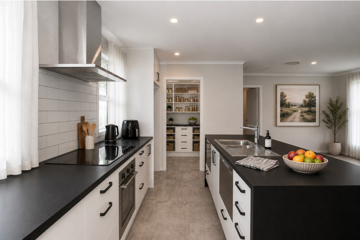 The Willow - stunning galley kitchen with scullery